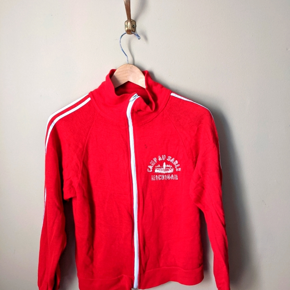 Vintage Camp Au Sable MI Light Zippered Track Sweatshirt